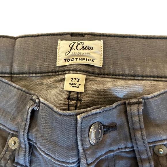 J.Crew Gray Toothpick Skinny Ankle Jeans 27T | Stretch High-Rise Denim - Picture 2 of 8